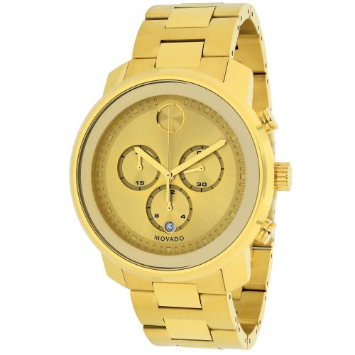  Movado Mens 3600278 Bold Round Gold Ion-Plated Stainless Steel Bracelet Watch by Movado