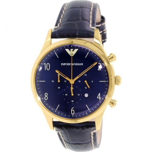  Emporio Armani Mens Classic AR1862 Blue Leather Quartz Watch by Emporio Armani
