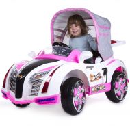 Ride On Toy Car, Battery Powered Sport Car With Collapsible Canopy & Remote by Rockin’ Rollers- Toys for Boys & Girls by Trademark