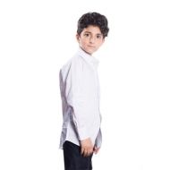 Elie Balleh Milano Italy Boys White Cotton Collared Slim-fit Shirt by Elie Balleh