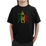 Boy ft s Rasta Lion One Love T-shirtby Los Angeles Pop Art