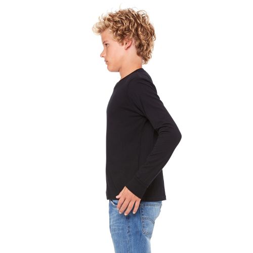  Boys Black Jersey Long-sleeve T-shirt