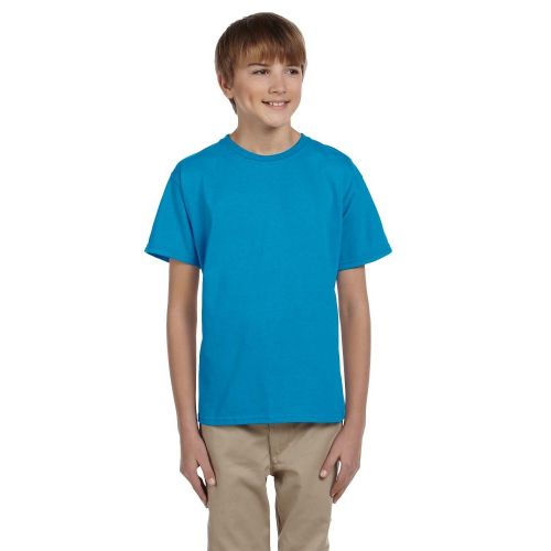  Fruit Of The Loom Boys ft Pacific Blue Heavy Cotton Heather T-shirt