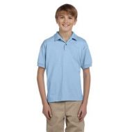 Dryblend Boys Light Blue Jersey Polo Shirt by Gildan