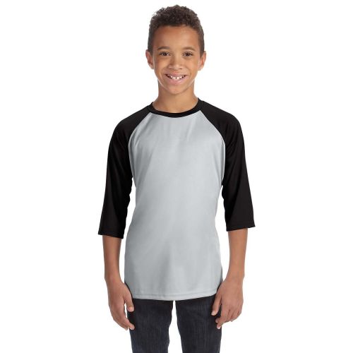  For Team 365 Youth SilverBlack Polyester Baseball T-shirt