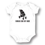 Chicks Dig My Ride White Baby Bodysuit