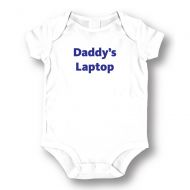 Daddy Laptop ft Infants ft White Cotton Bodysuit One-piece