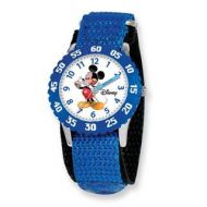 Disney Kids Mickey Mouse Blue Hook and Loop Band Time Teacher Watch by Disney
