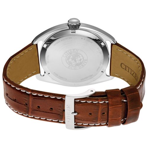  Citizen Men ft s Eco-Drive Brown Leather Strap Watch by Citizen