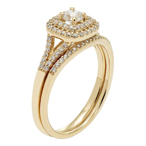  14k Gold 12ct TDW White Diamond Bridal Set by Sofia