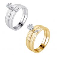 Divina 10K White and Yellow Gold 16ct TDW Diamond Bridal Set comes in a box. (H-I,I3) by Divina