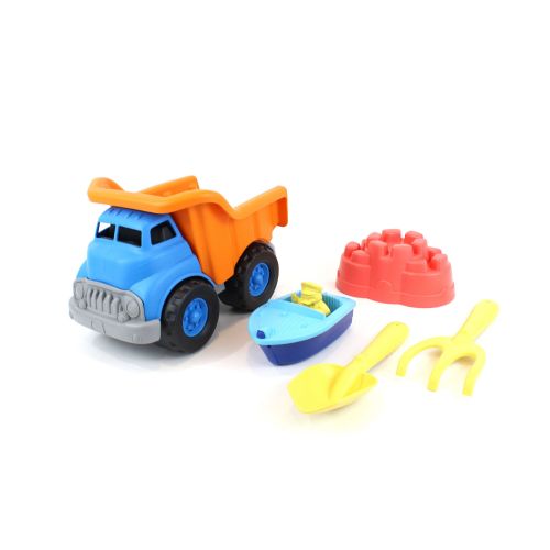  Green Toys Sand & Water Deluxe Play Set: Dump Truck w Boat, Shovel & Rake. by Green Toys