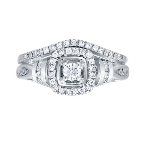 Auriya 14k 12ct TDW Halo Diamond Bridal Ring Set (H-I, I1-I2) by Auriya