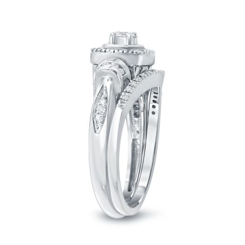  Auriya 14k 12ct TDW Halo Diamond Bridal Ring Set (H-I, I1-I2) by Auriya