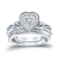 Auriya 14k 15ct TDW Halo Diamond Heart-Shape Bridal Ring Set (H-I, I1-I2) by Auriya