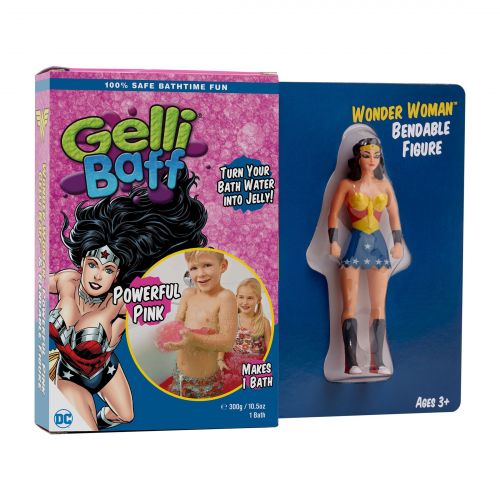  DC Comics Wonder Woman Gelli Baff Bath Slime w 5.5" Bendable Wonder Woman Figure - Powerful Pink by DC Comics