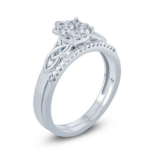  Cali Trove 13 Carat Round Daimonds Celtic Claddagh Design Bridal Ring In 10K White Gold. by Cali Trove