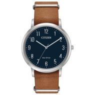 Citizen Mens Leather Blue Dial Eco-Drive Watch by Citizen