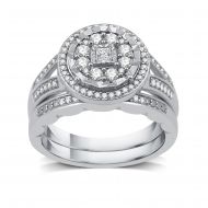 12 CTTW Diamond Bridal Set In Sterling Silver (I-J, I2-I3) - White I-J by Allure