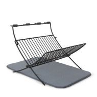 XDRY Folding Dish Rack with Absorbent Microfiber Drying Mat by Umbra - gray by Umbra