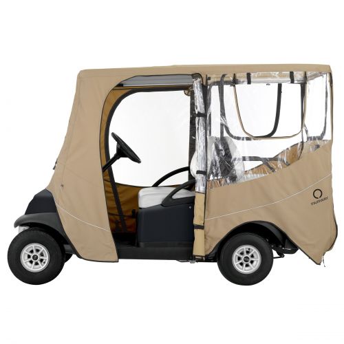  Classic Accessories Fairway 40-050-345801-00 Deluxe Golf Car Enclosure, Long Roof, Khaki by Classic Accessories