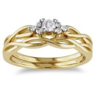 Miadora 10k Yellow Gold 1/6ct TDW Diamond Engagement Bridal Ring Set by Miadora