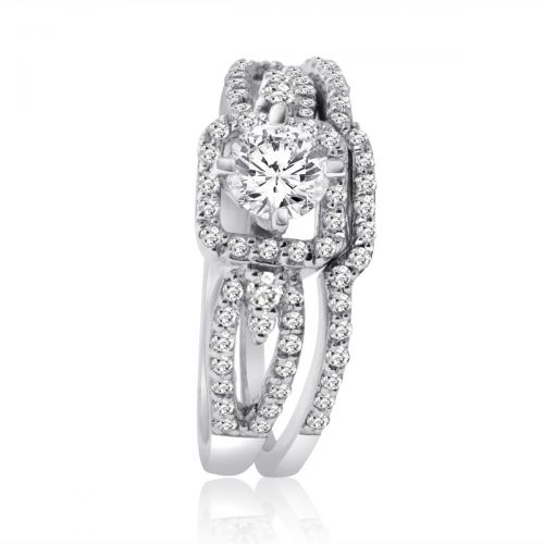  10k White Gold 1ct TDW Diamond Bridal Ring Set
