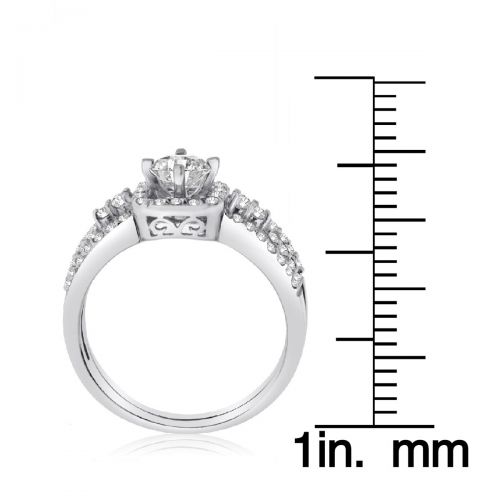  10k White Gold 1ct TDW Diamond Bridal Ring Set