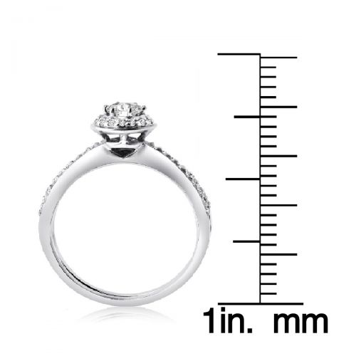  10k White Gold 12ct TDW Diamond Round-cut Bridal Ring Set