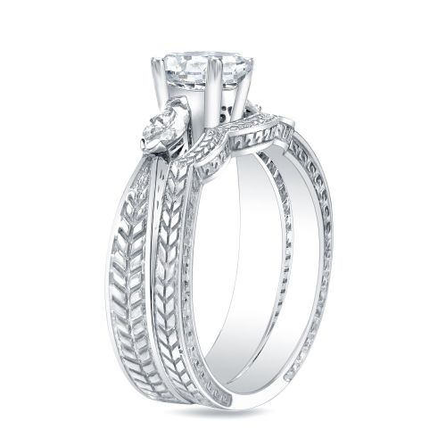  Auriya 14k Gold 45ct TDW Certified Diamond Bridal Ring Set by Auriya