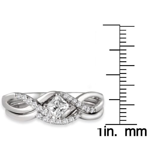  Marquee Jewels 10k White Gold 38ct TDW Princess-cut Diamond Bridal Set by Marquee Jewels