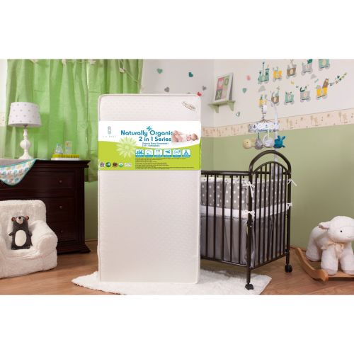 Baby Essentials I 2-in-1 Crib Mattress with Organic Cotton Layers - Beigeby LA Baby
