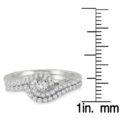 Marquee Jewels 10k White Gold 12ct Diamond Bridal Set by Marquee Jewels
