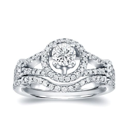  Auriya 14k Gold 1 14ct TDW Certified Round Diamond Bridal Ring Set by Auriya