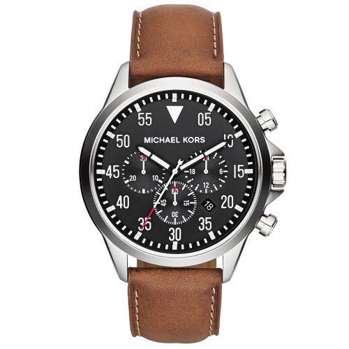  Michael Kors Men ft s MK8333 ft Gage ft Luggage Leather Chronograph Watch - brown by Michael Kors