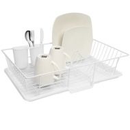 Sweet Home Collection Three-Piece White Dish Drainer Set by Sweet Home Collection