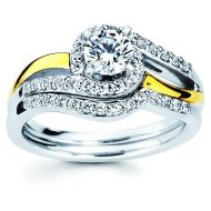 Boston Bay Diamonds 14k Two-tone Gold 78ct TDW Diamond Bridal Engagement Ring Set (I-J, I1-I2) by Boston Bay Diamonds