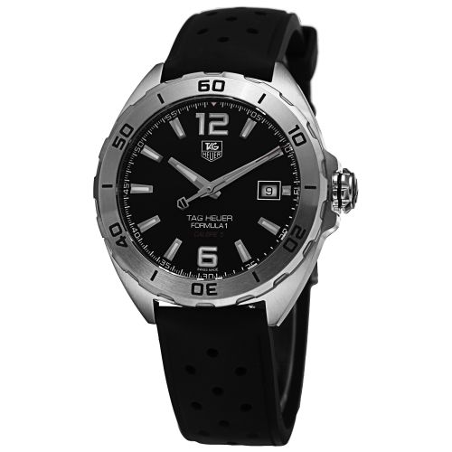 Tag Heuer Mens WAZ2113.FT8023 Formula 1 Black Dial Black Rubber Strap Automatic Watch by Tag Heuer