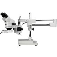 3.5X-45X Binocular Stereo Boom Microscope + Ring Light by AmScope
