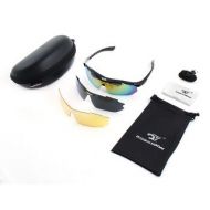ROBESBON Authorized Unisex Exercise Rimless Frame Lens Cycling Glasses Black Set