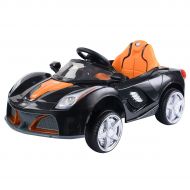 12V Battery Powered Kids Ride On Car RC Remote Control w/ LED Lights Music - Black