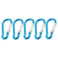 5x Camping Hiking Portable Blue Aluminum Alloy Mini Carabiner Hooks by Unique Bargains