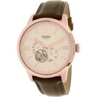 Fossil Mens Townsman ME3105 Rose Gold Leather Automatic Dress Watch by Fossil