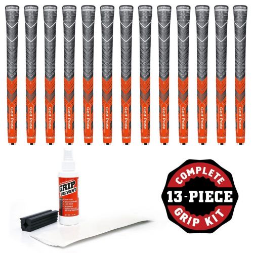  Golf Pride MCC Plus4 Standard Orange - 13 piece Golf Grip Kit (with tape, solvent, vise clamp) by Golf Pride