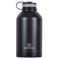 Winterial 64 oz Insulated Steel Water Bottle and Beer Growler. Double Walled Thermos Flask