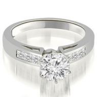 0.80 cttw. 14K White Gold Channel Set Princess Cut Diamond Engagement Ring