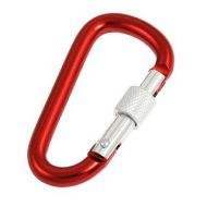 Hiking Lockable Spring Load Red Aluminum Alloy Carabiner 2.2" Length by Unique Bargains