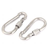 Fathers Day 316 Stainless Steel Screw Lock Carabiner Snap Hook Clip Hardware 2pcs by Unique Bargains