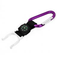 Fathers Day Outdoor Fishing Aluminum Carabiner Compass Water Bottle Clip Holder Purple by Unique Bargains
