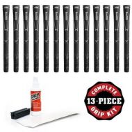 Winn DuraTech Standard Black/Gray - 13 pc Golf Grip Kit (with tape, solvent, vise clamp)